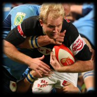 Ross Cronje held by Gary Botha Sharks v Bulls